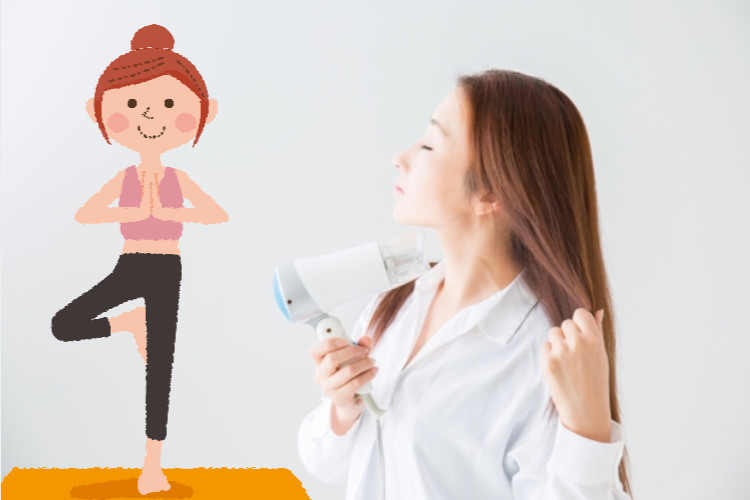 ドライヤー中のながら筋トレは「片足立ち」が最強な理由