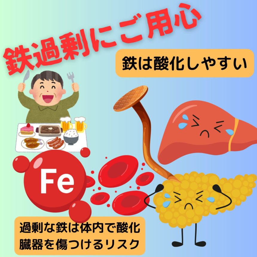 男性は鉄分過剰で糖尿病リスク